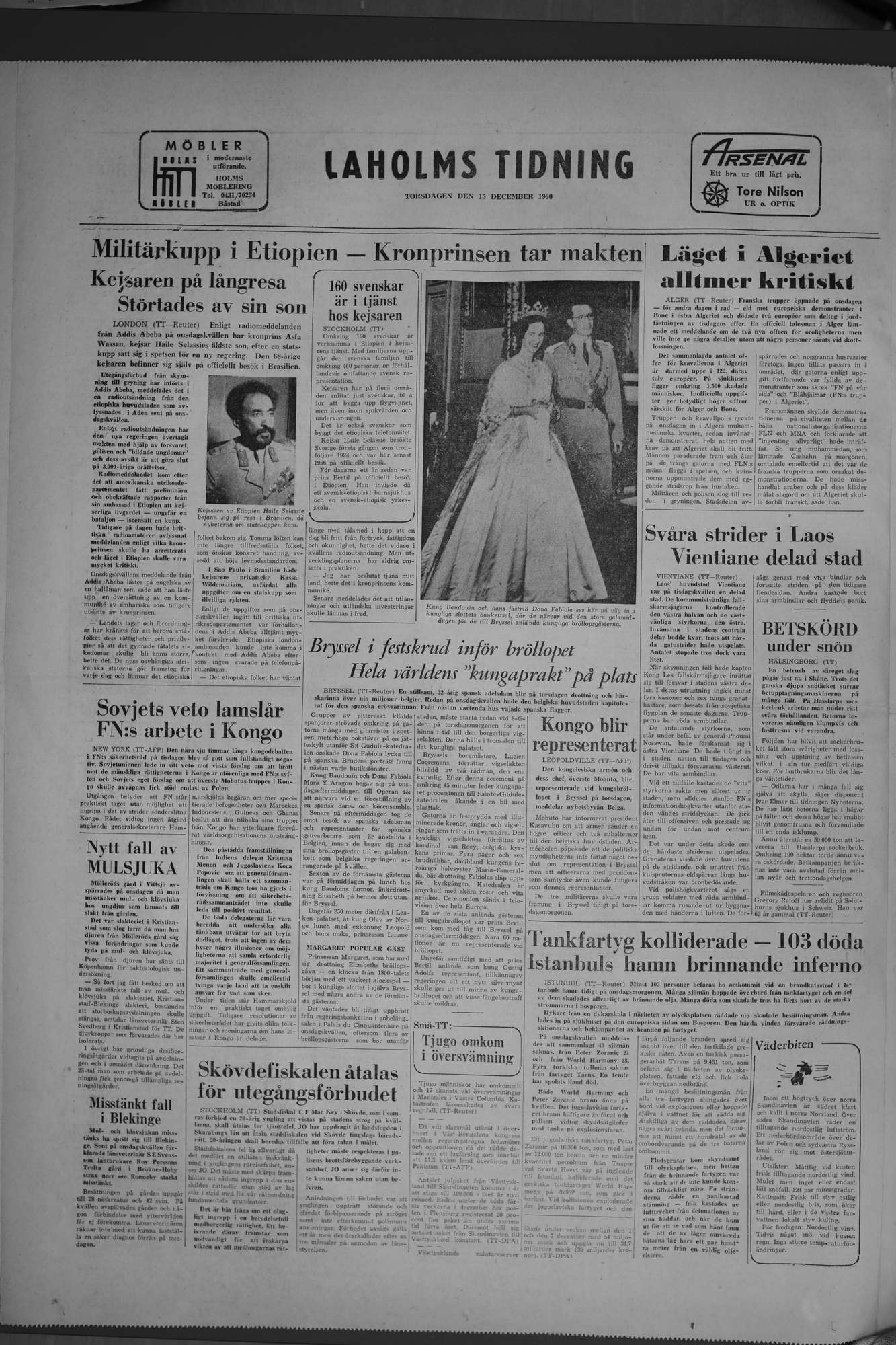 Laholms Tidning Torsdag 15 december 1960, sida 8
