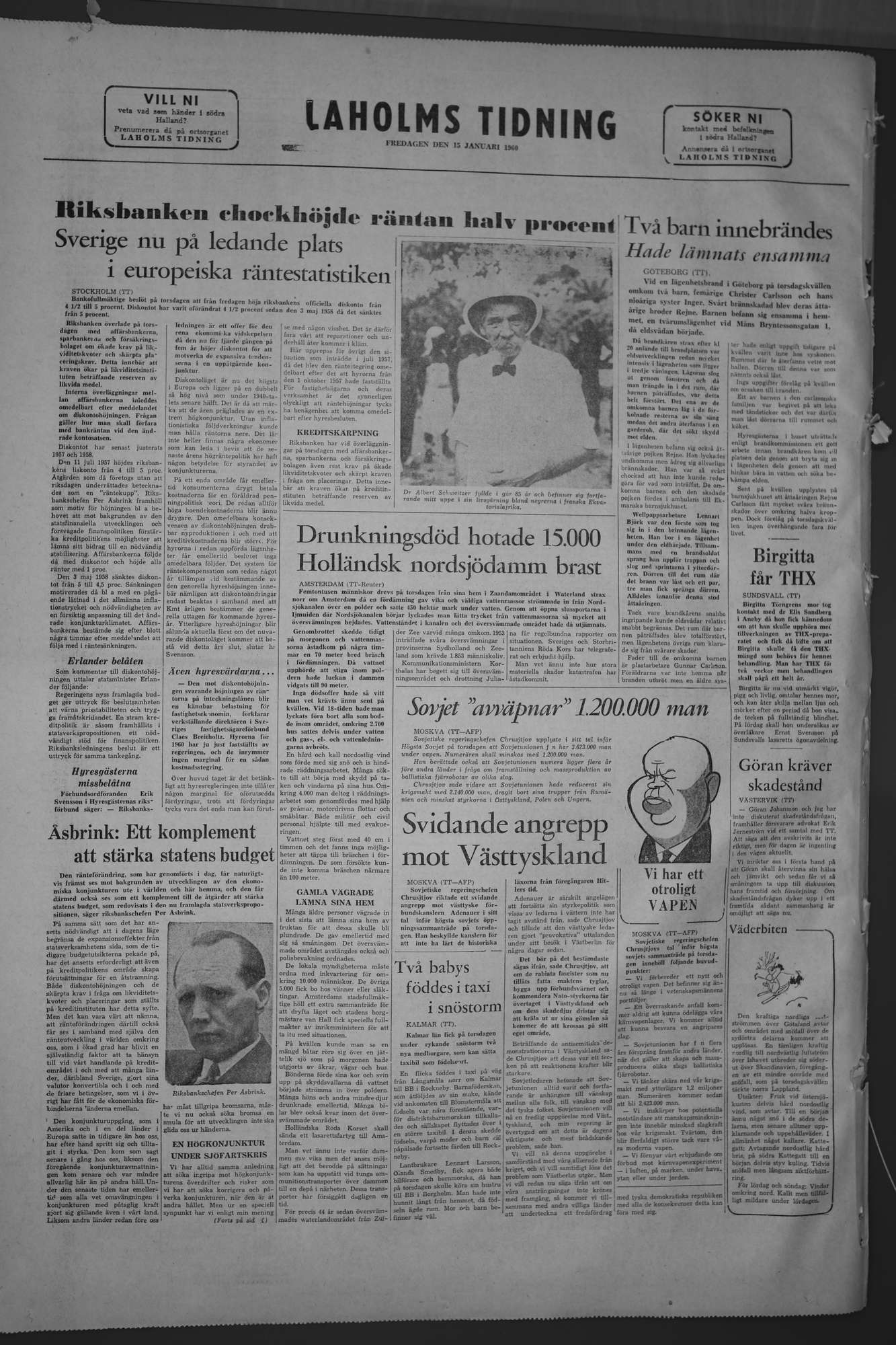 Laholms Tidning Fredag 15 januari 1960, sida 8