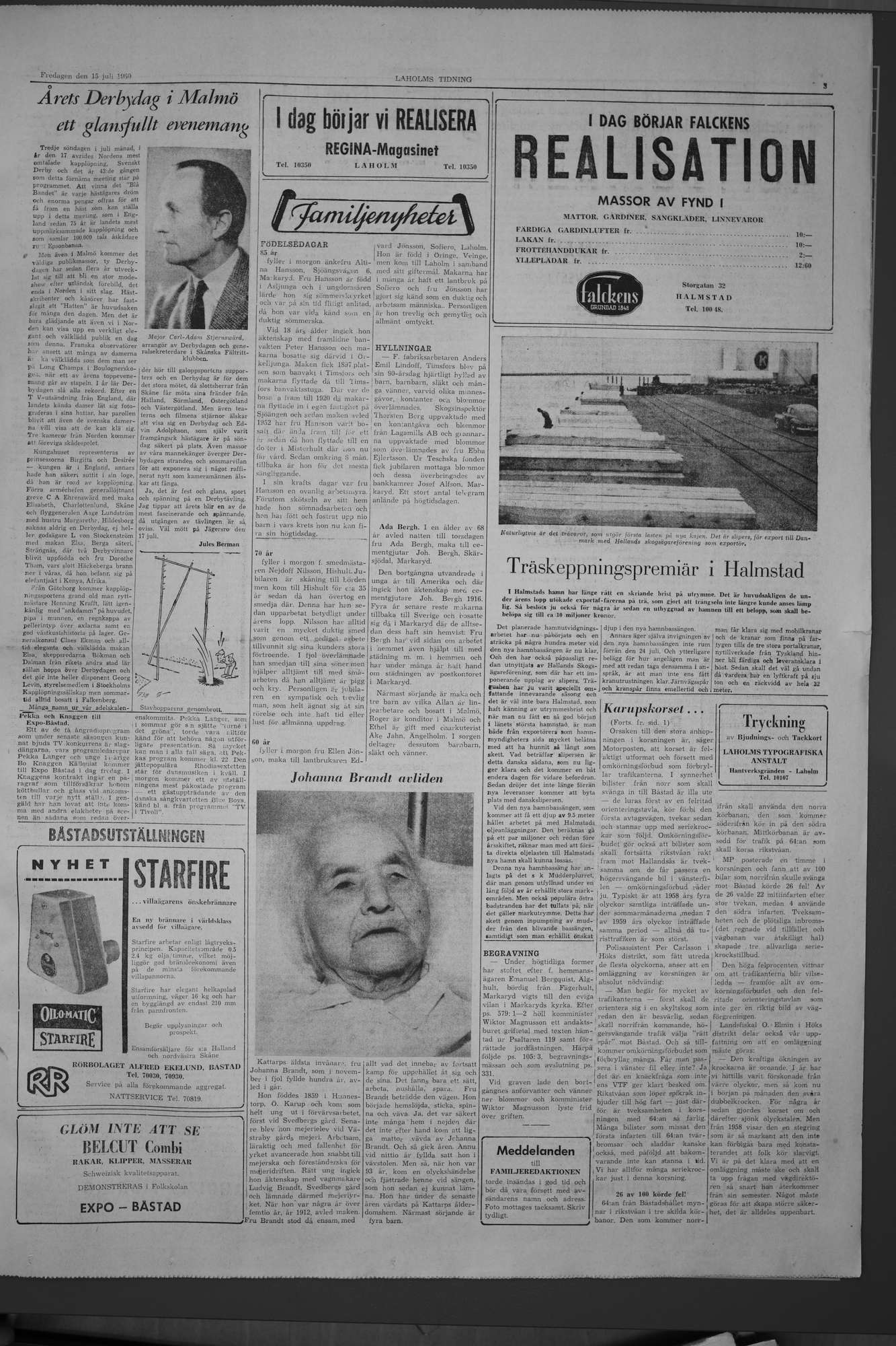 Laholms Tidning Fredag 15 juli 1960, sida 3