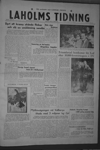 Förstasidan, Tisdag 15 mars 1960