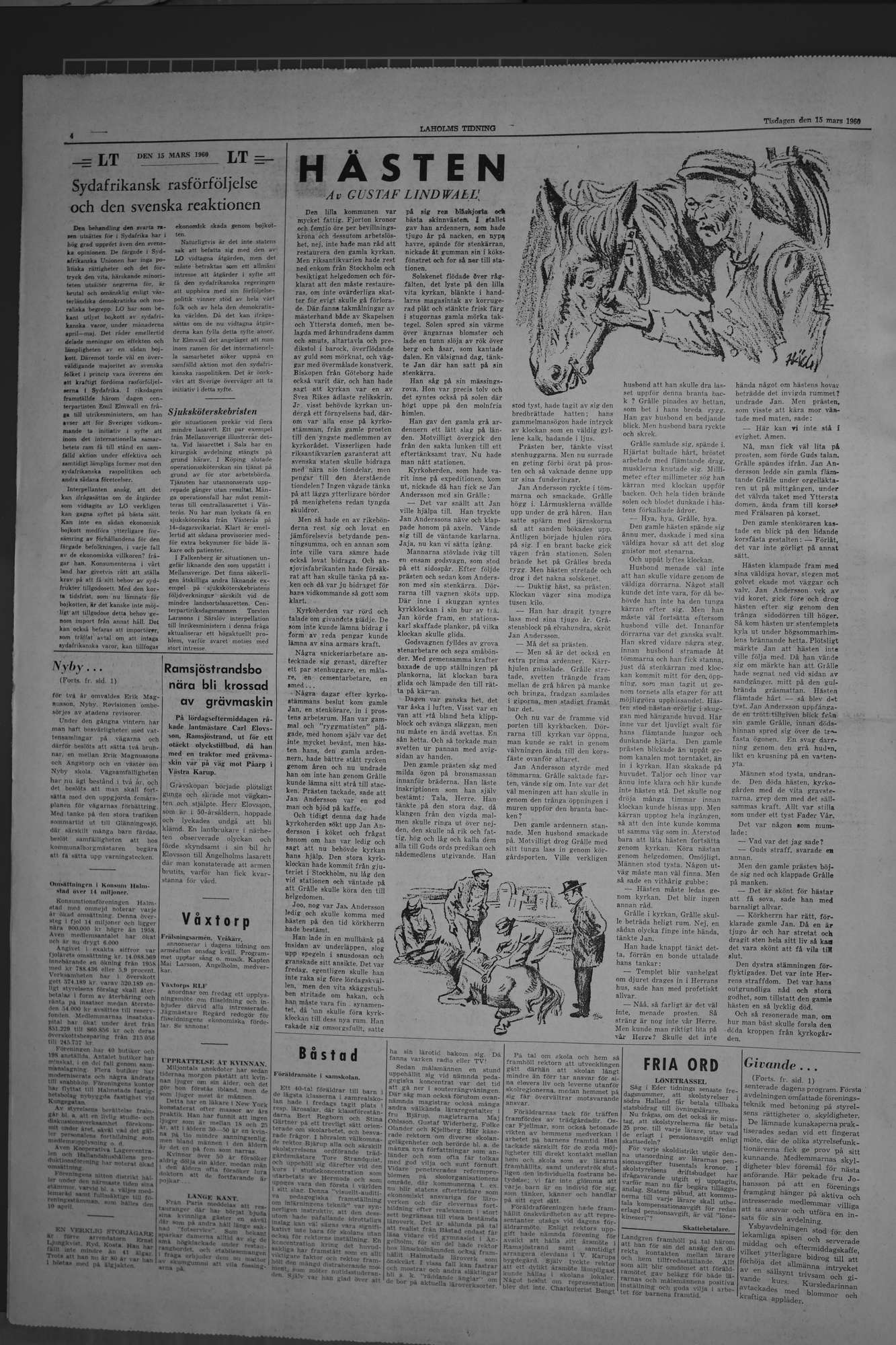 Laholms Tidning Tisdag 15 mars 1960, sida 4
