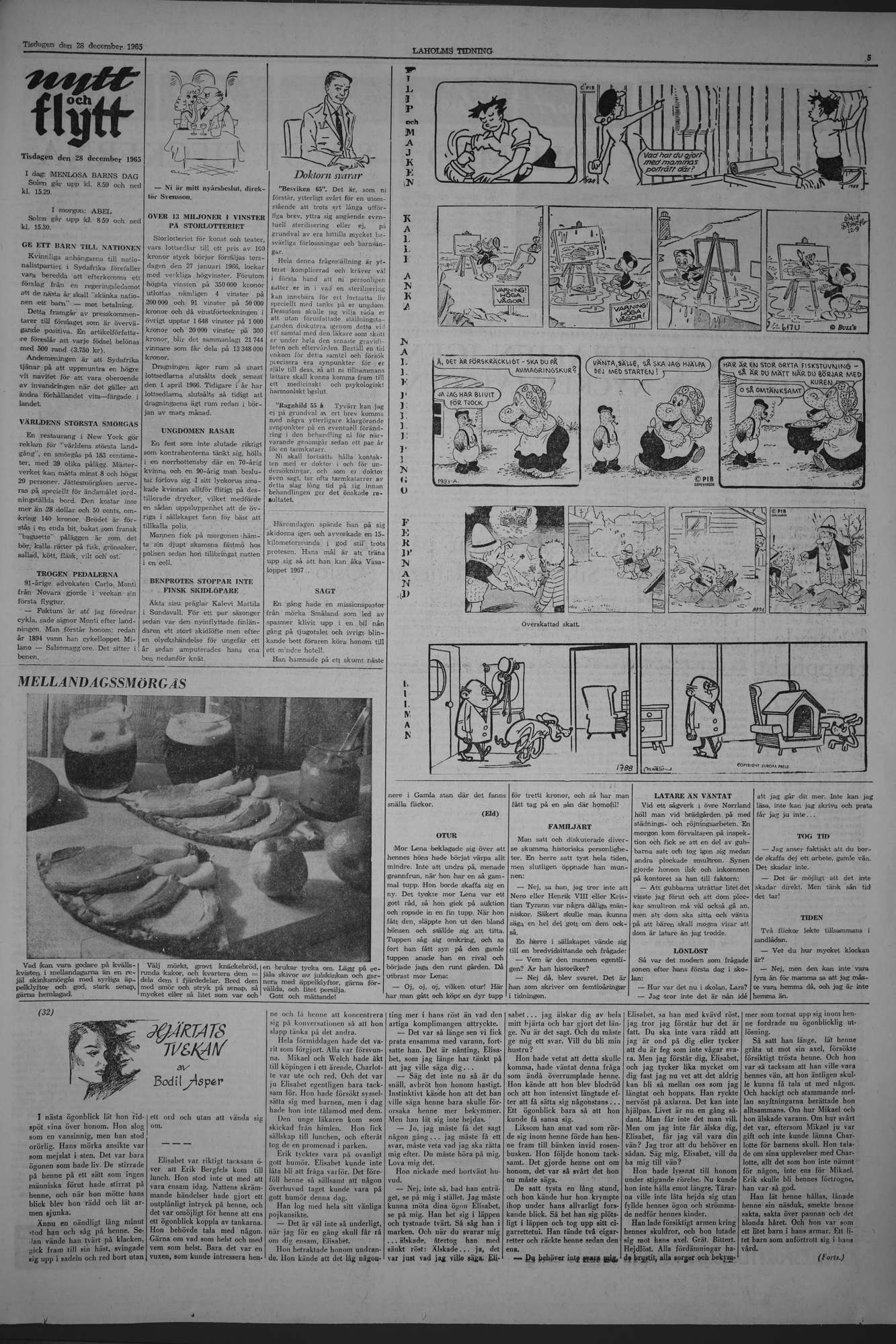 Laholms Tidning Tisdag 28 december 1965, sida 5