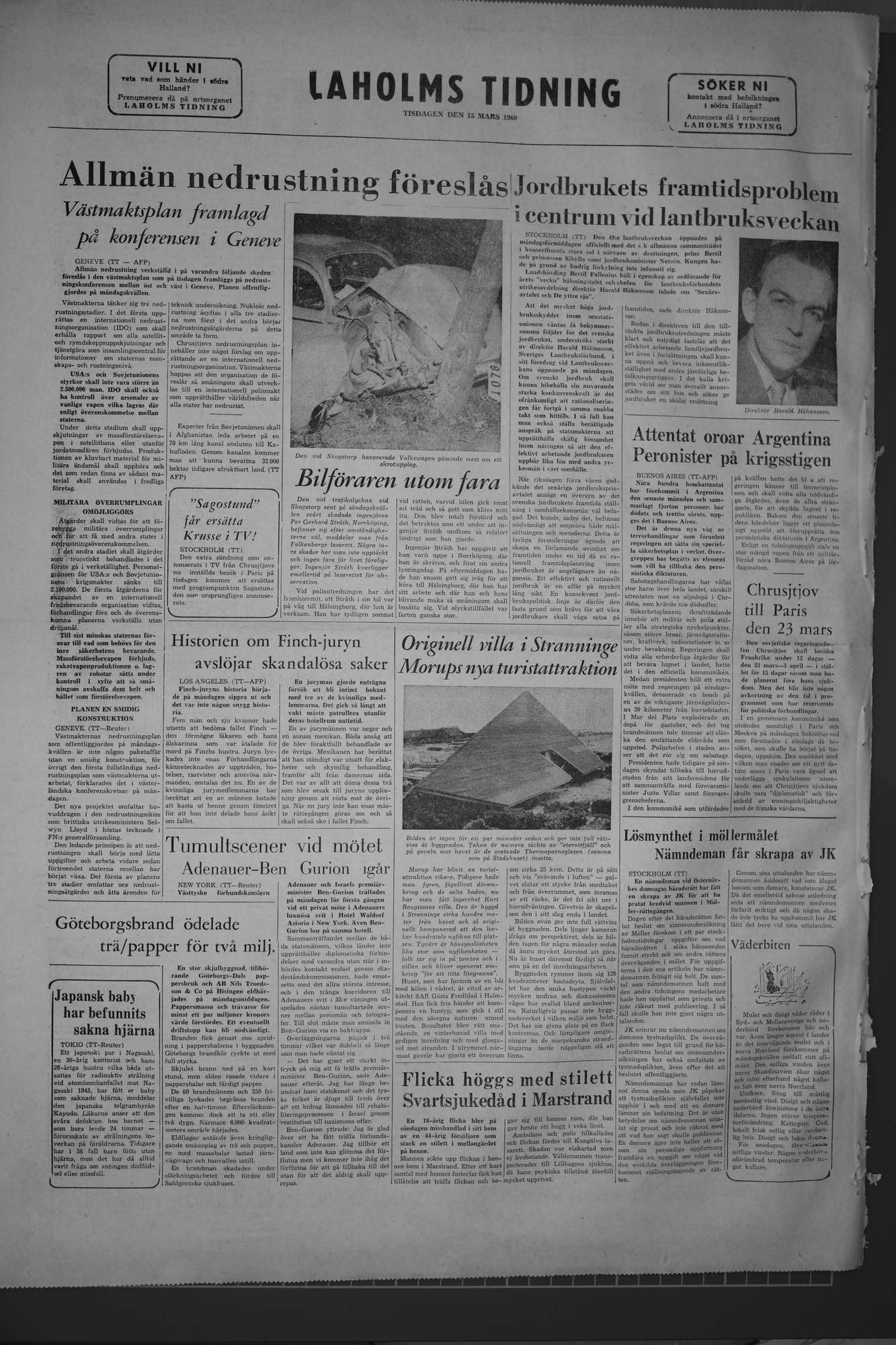 Laholms Tidning Tisdag 15 mars 1960, sida 8