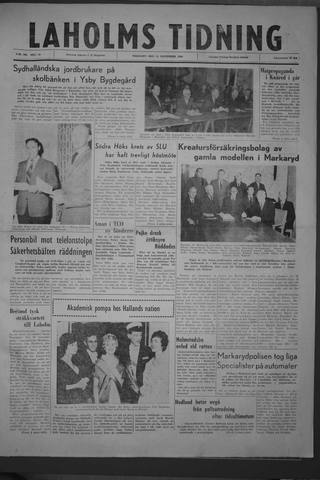 Förstasidan, Tisdag 15 november 1960