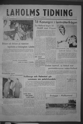Förstasidan, Lördag 15 oktober 1960