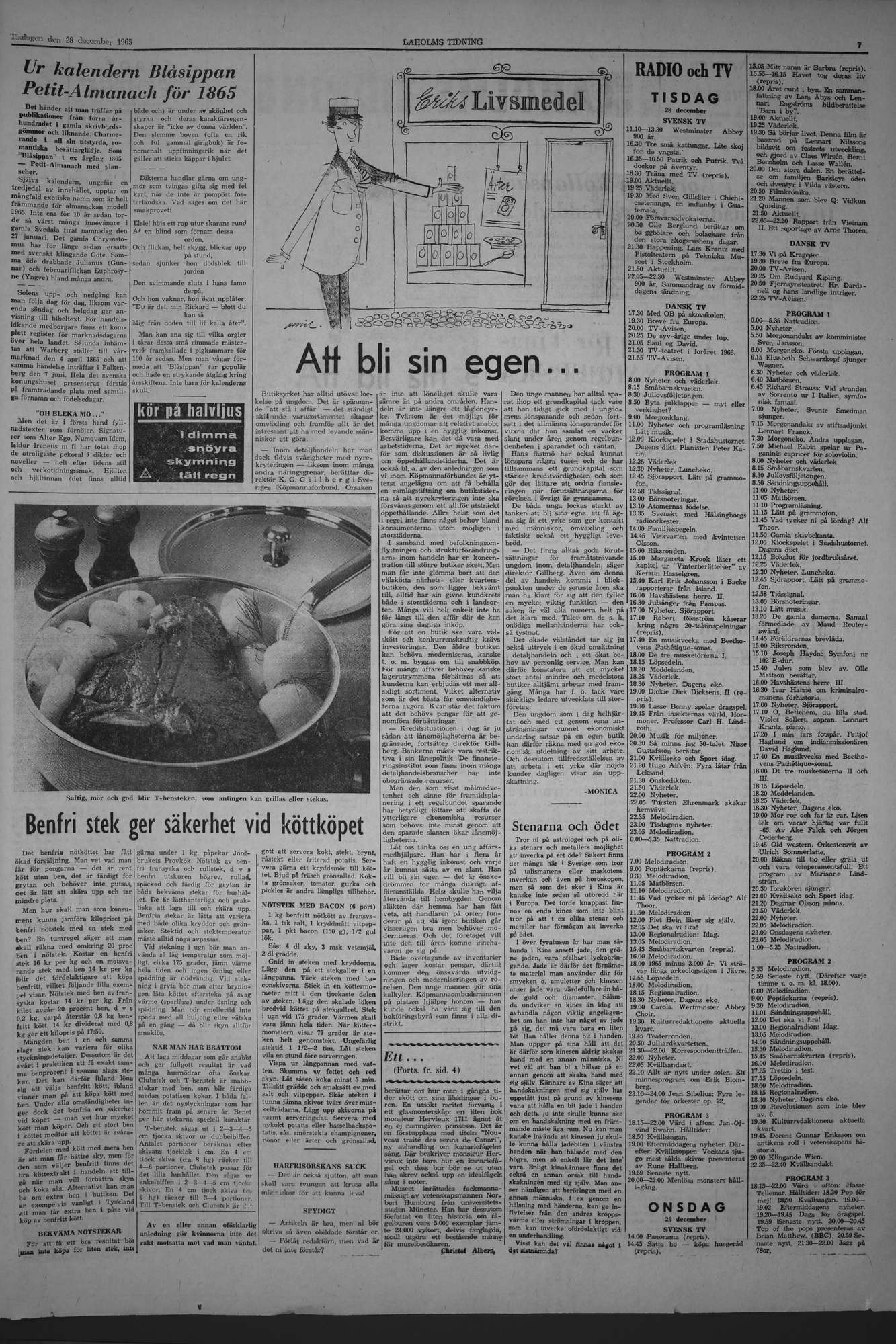 Laholms Tidning Tisdag 28 december 1965, sida 7
