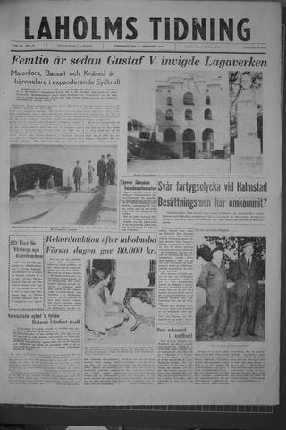 Förstasidan, Torsdag 15 september 1960