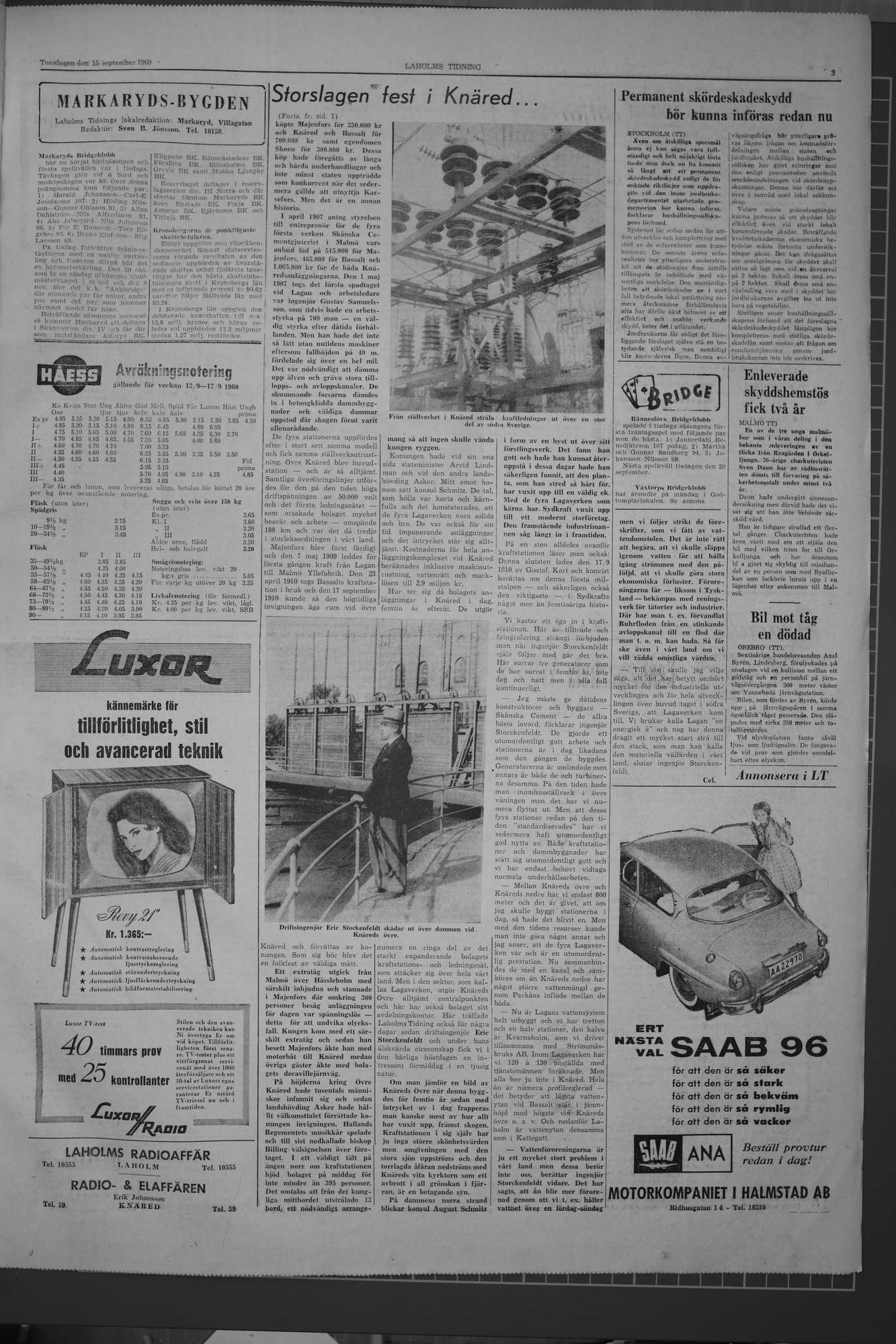 Laholms Tidning Torsdag 15 september 1960, sida 3