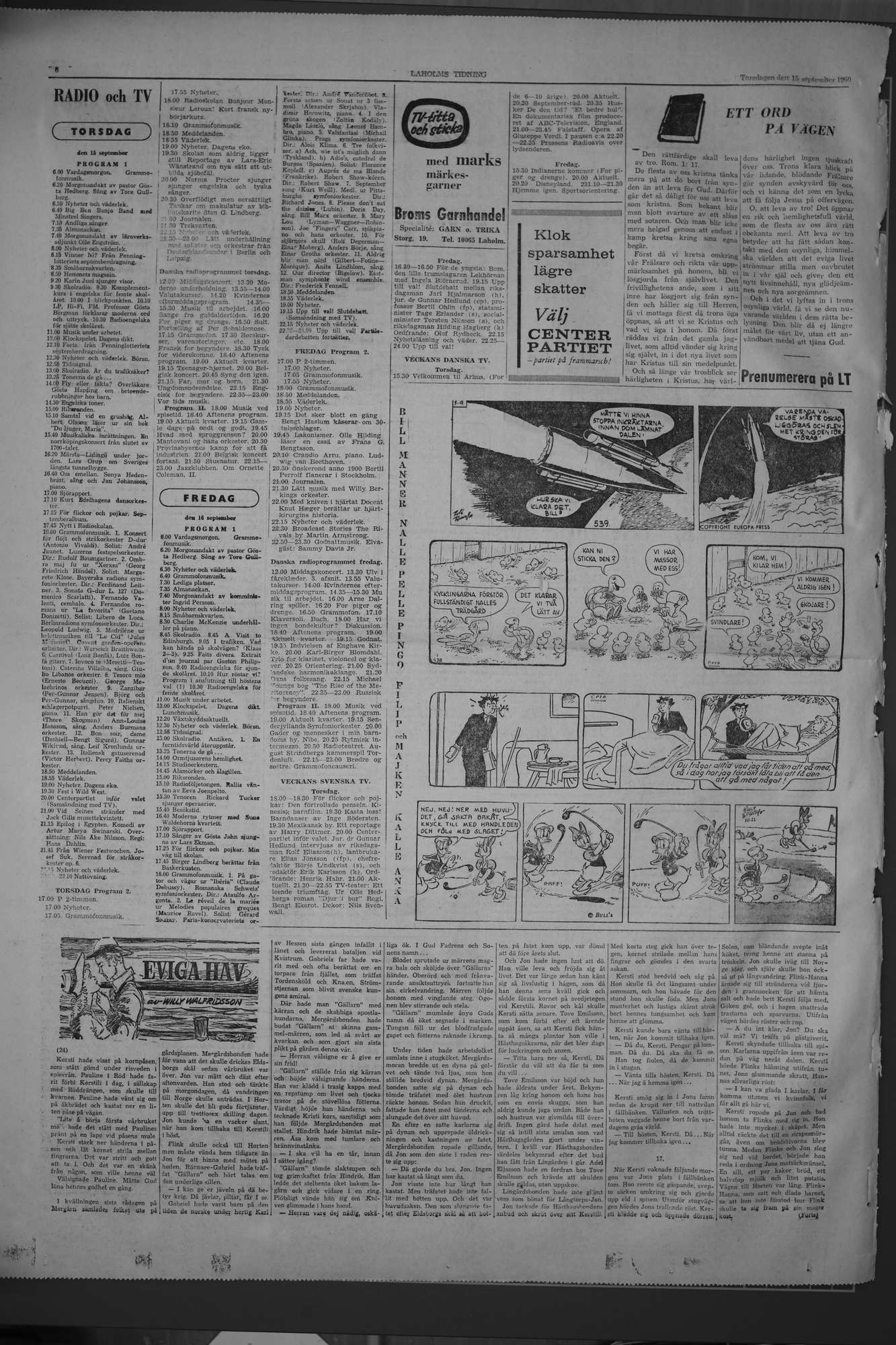 Laholms Tidning Torsdag 15 september 1960, sida 6