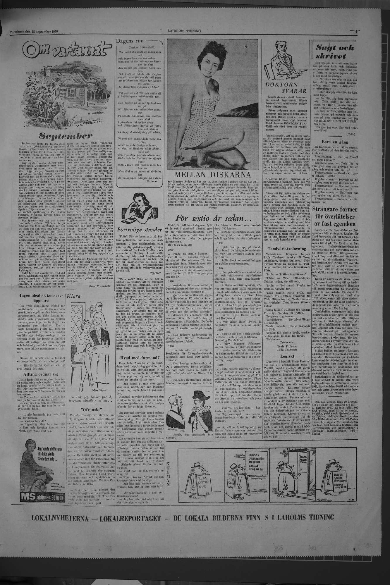 Laholms Tidning Torsdag 15 september 1960, sida 7
