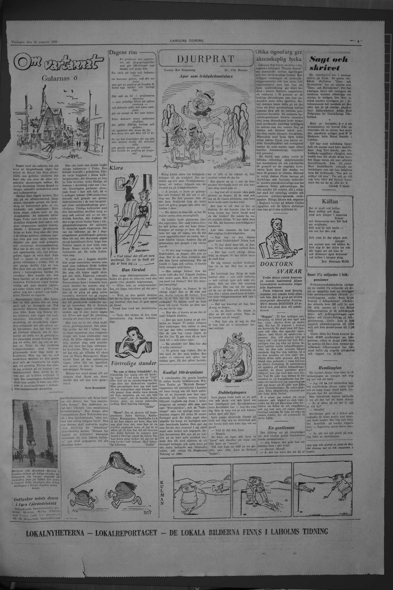 Laholms Tidning Tisdag 16 augusti 1960, sida 7
