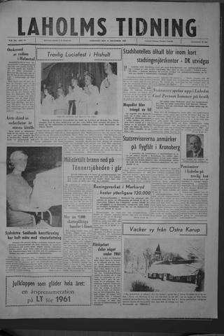 Förstasidan, Fredag 16 december 1960