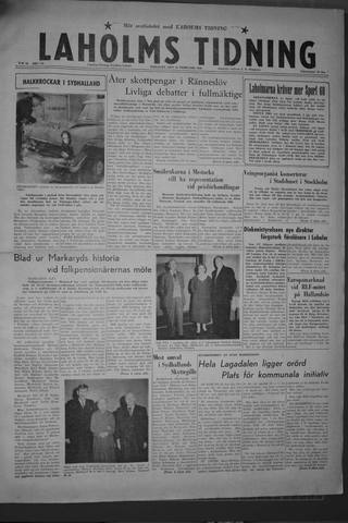 Förstasidan, Tisdag 16 februari 1960