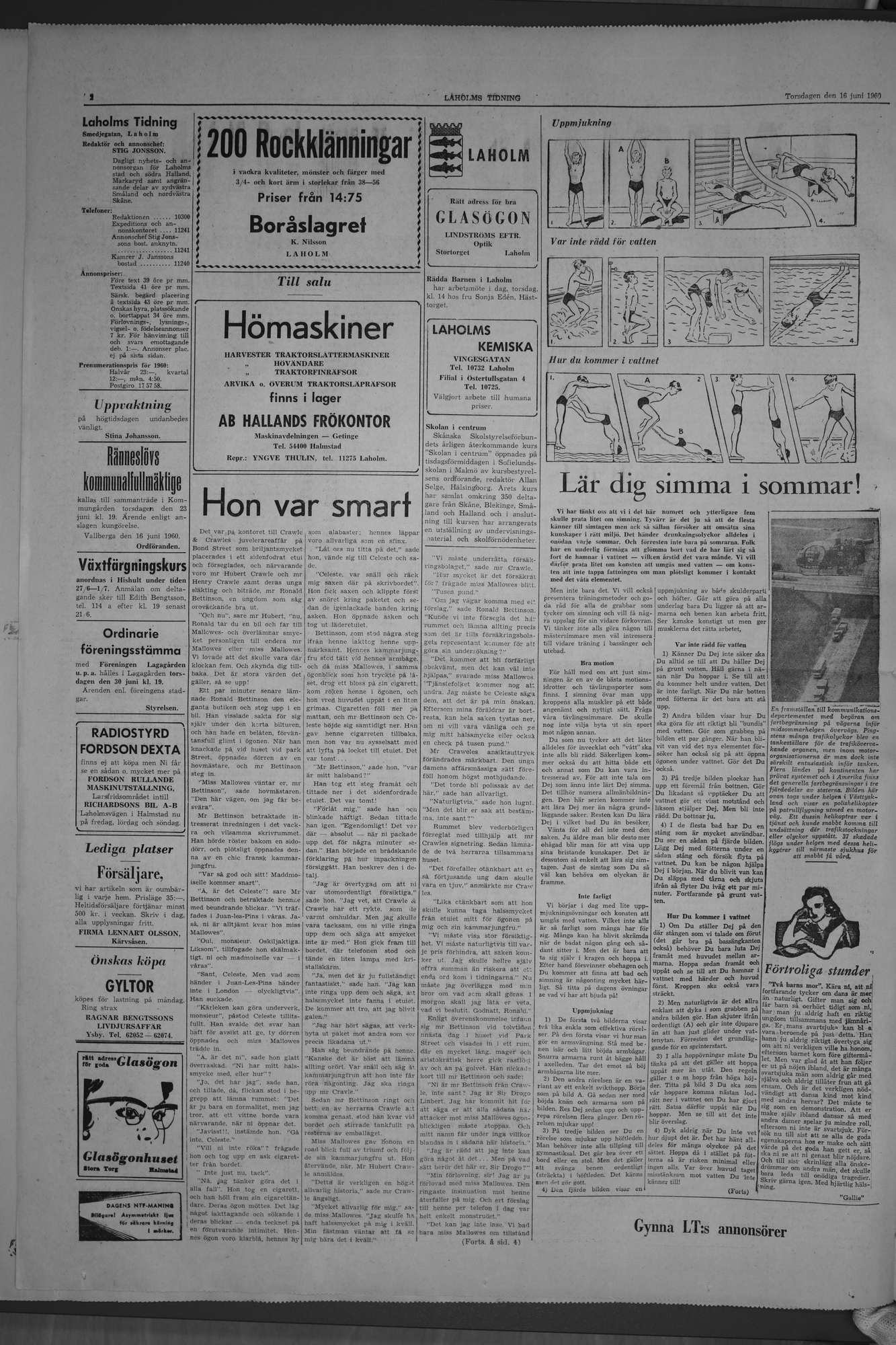 Laholms Tidning Torsdag 16 juni 1960, sida 2