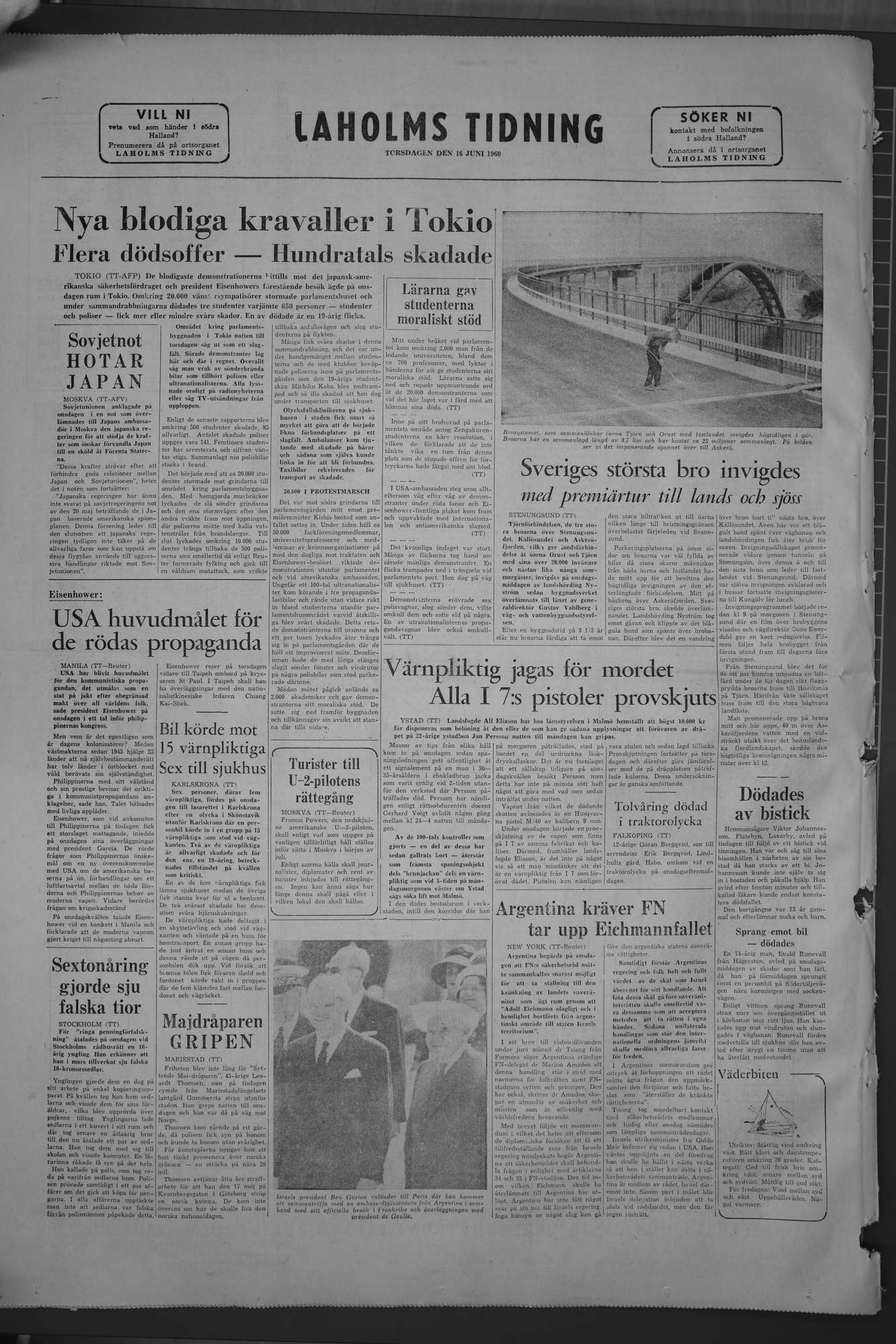 Laholms Tidning Torsdag 16 juni 1960, sida 8