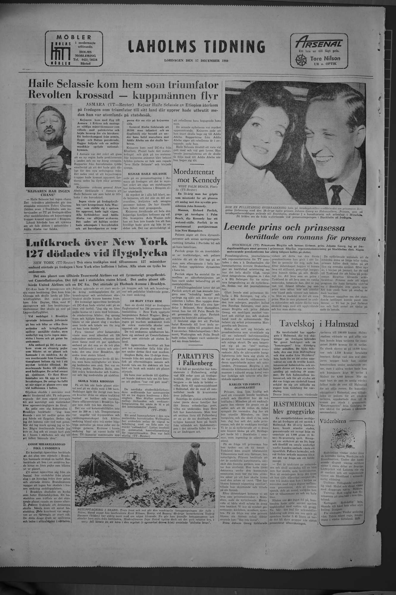 Laholms Tidning Lördag 17 december 1960, sida 8