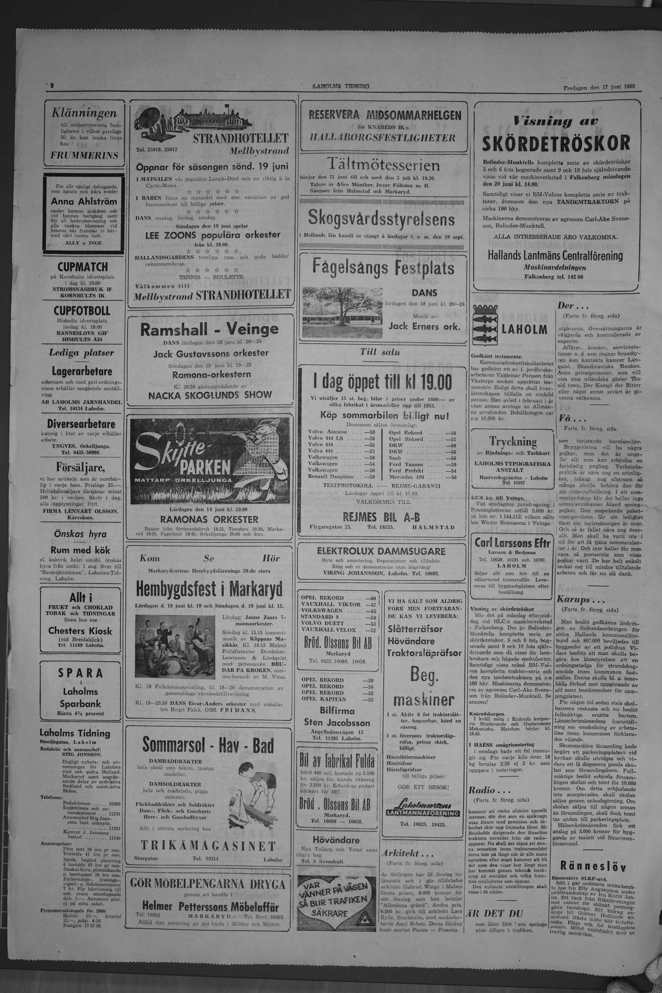 Laholms Tidning Fredag 17 juni 1960, sida 2