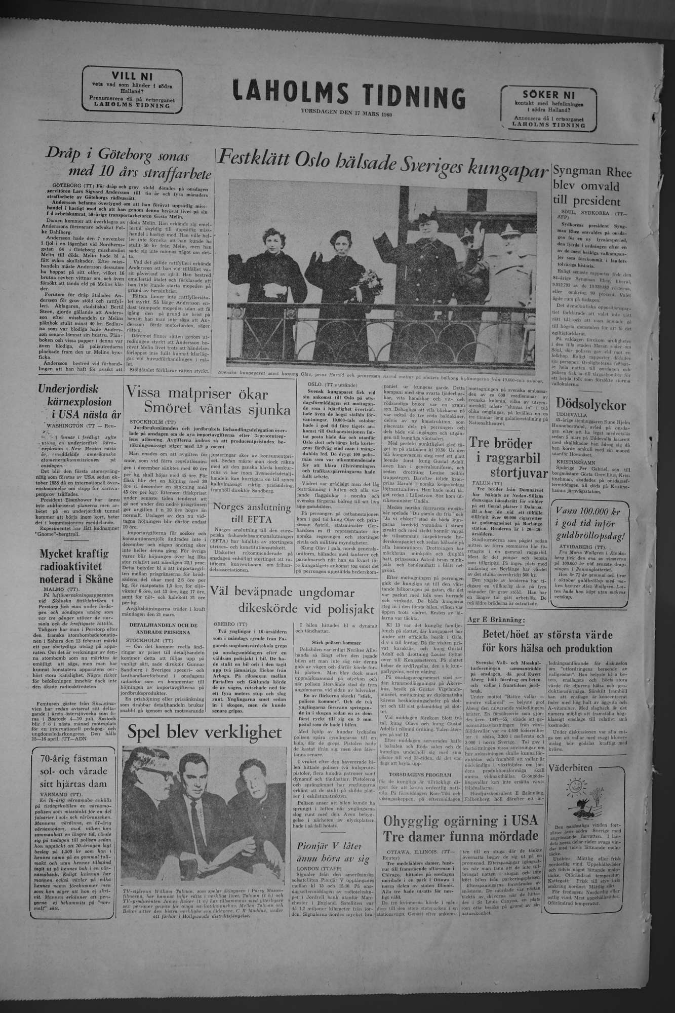 Laholms Tidning Torsdag 17 mars 1960, sida 8