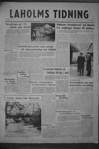 Förstasidan, Torsdag 17 november 1960