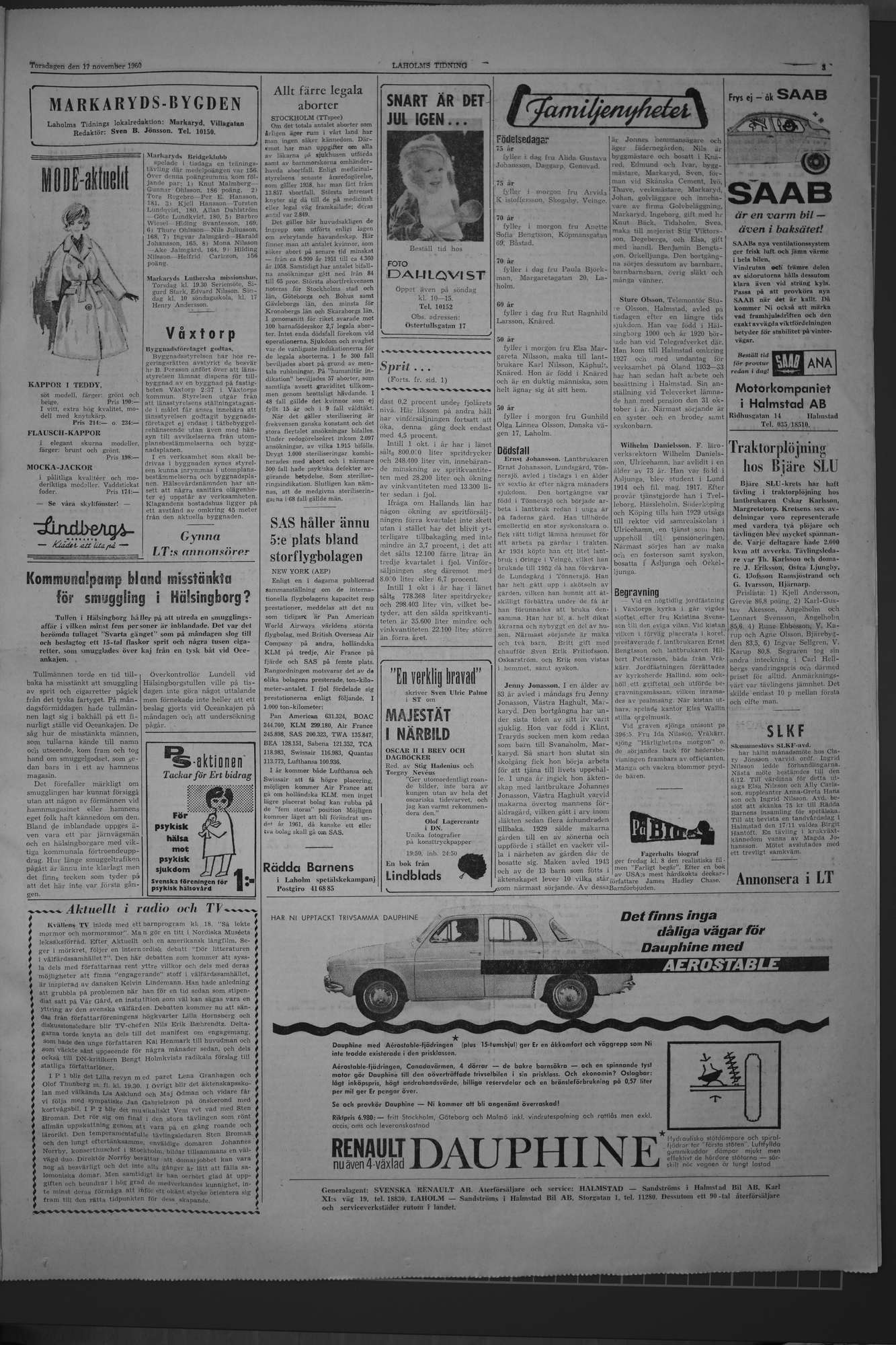 Laholms Tidning Torsdag 17 november 1960, sida 3