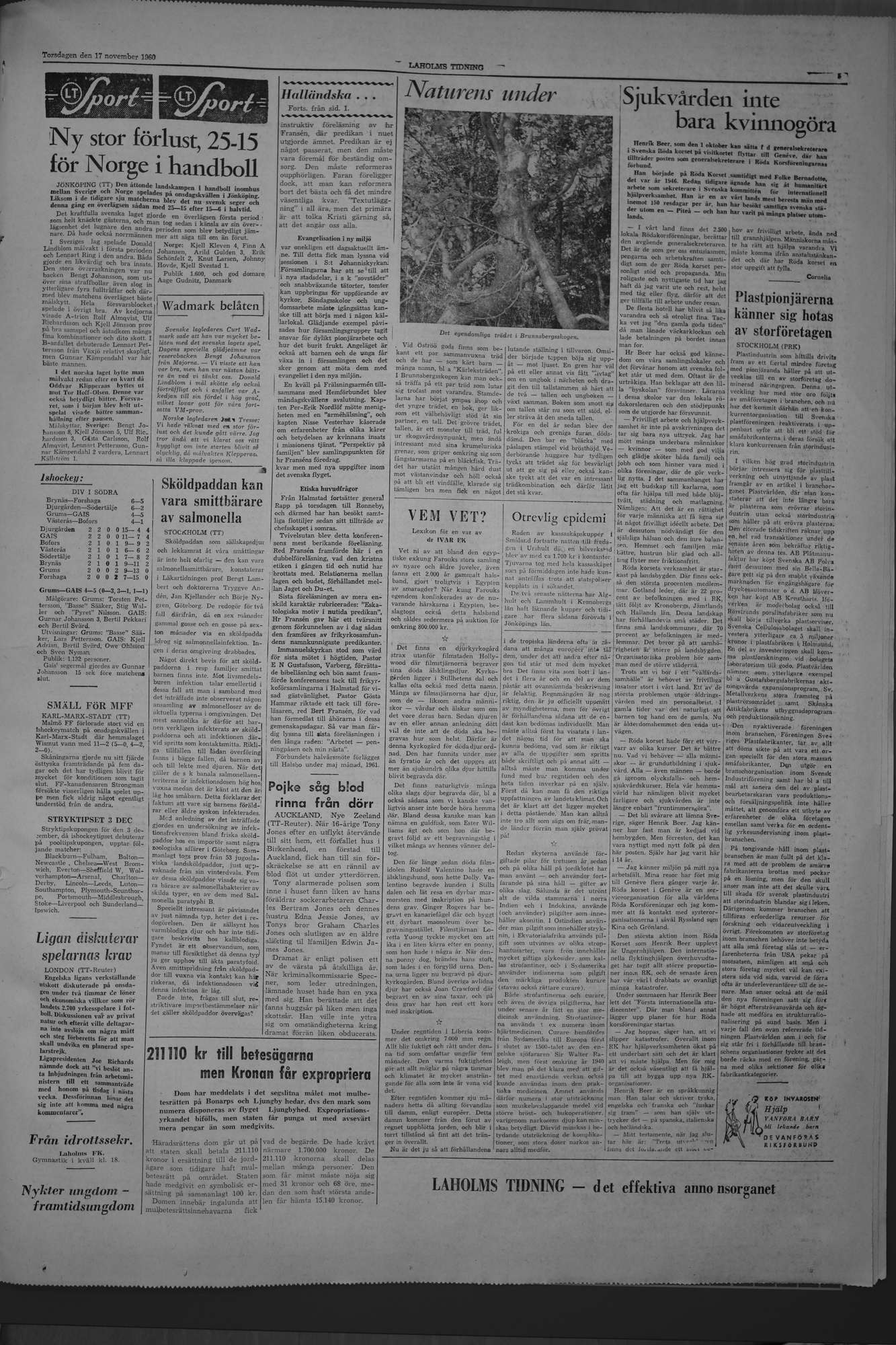 Laholms Tidning Torsdag 17 november 1960, sida 5