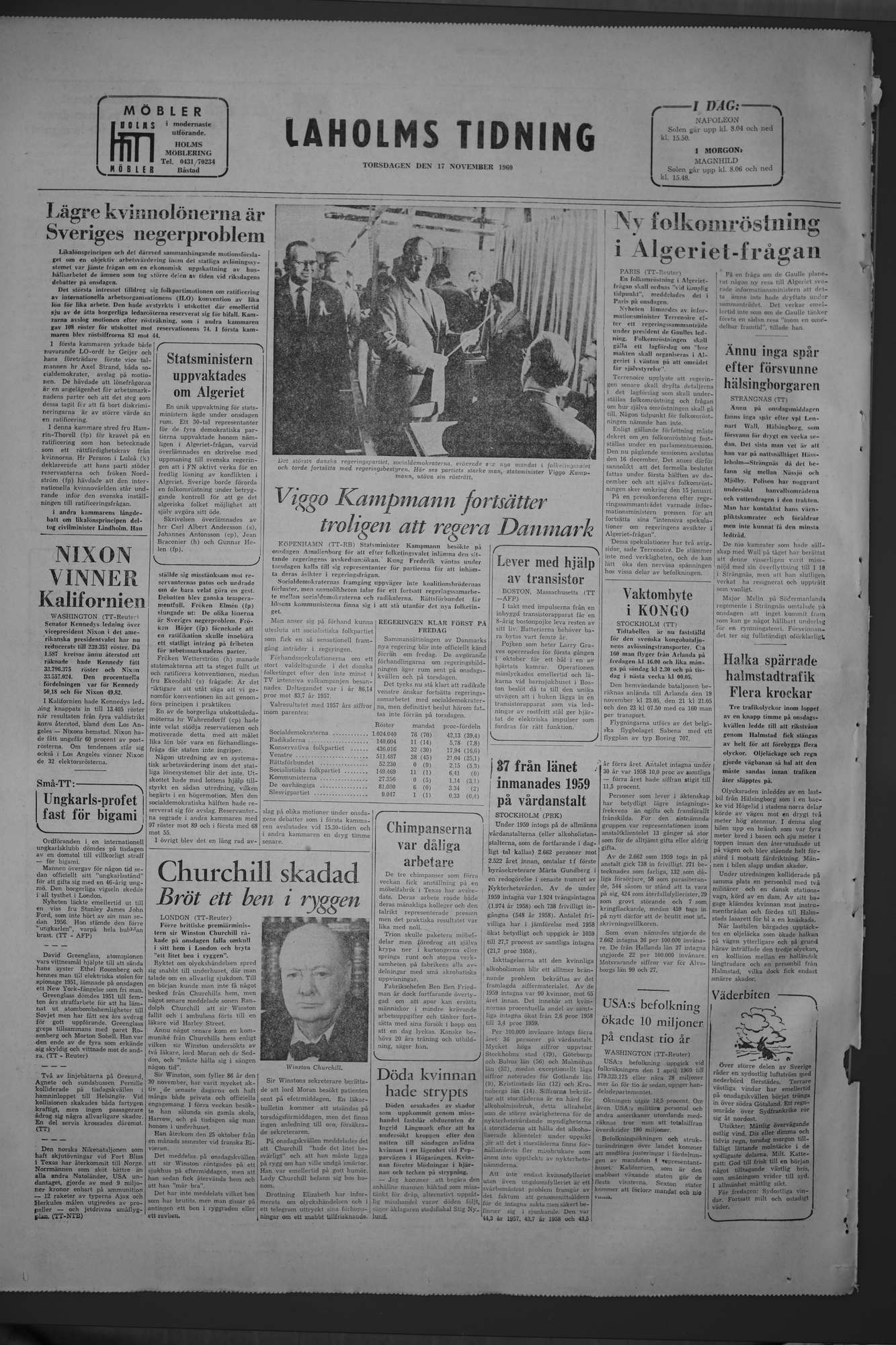 Laholms Tidning Torsdag 17 november 1960, sida 8