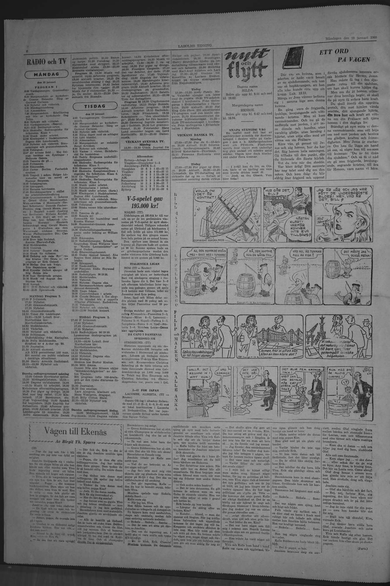 Laholms Tidning Måndag 18 januari 1960, sida 6