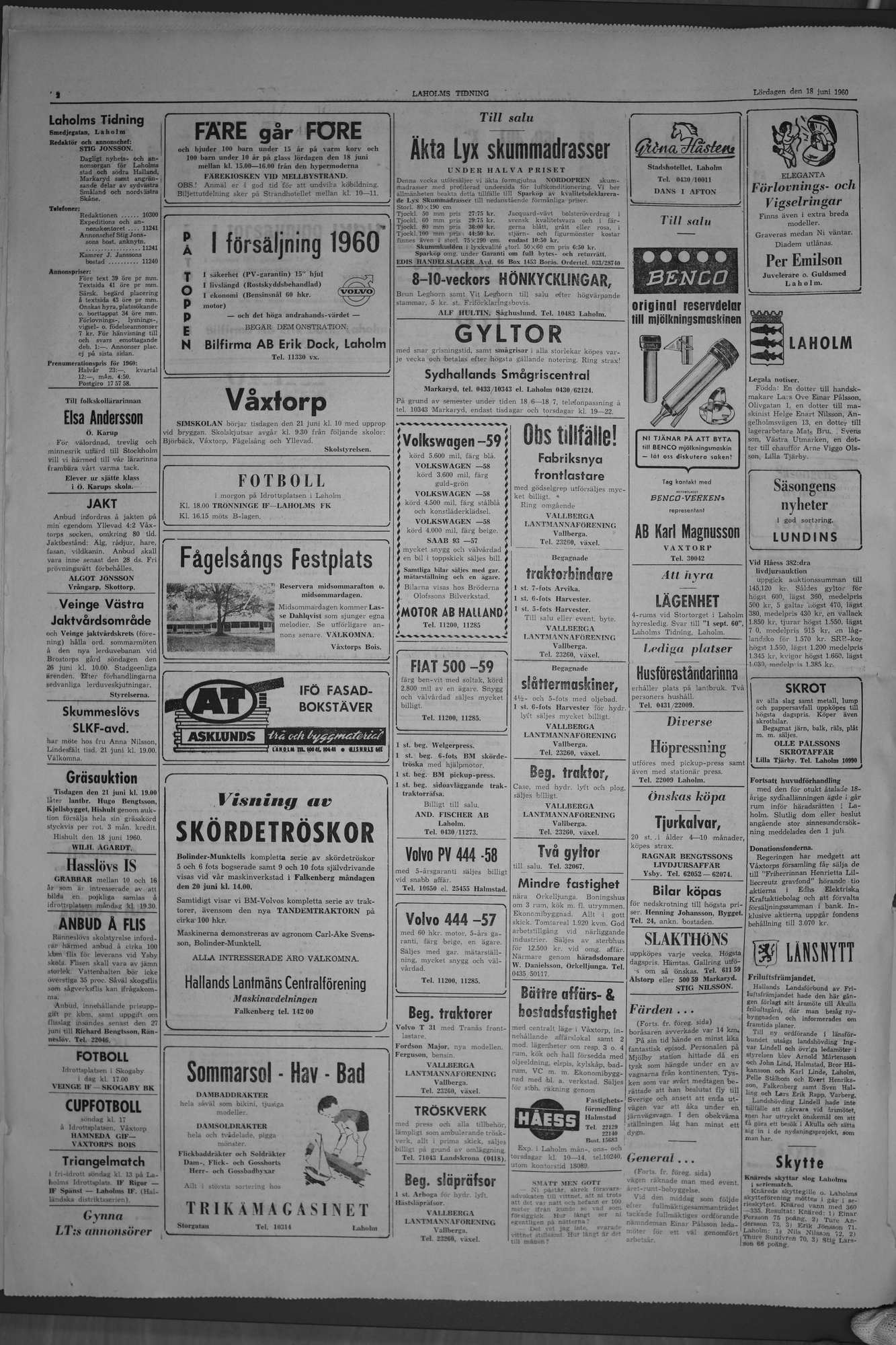Laholms Tidning Lördag 18 juni 1960, sida 2