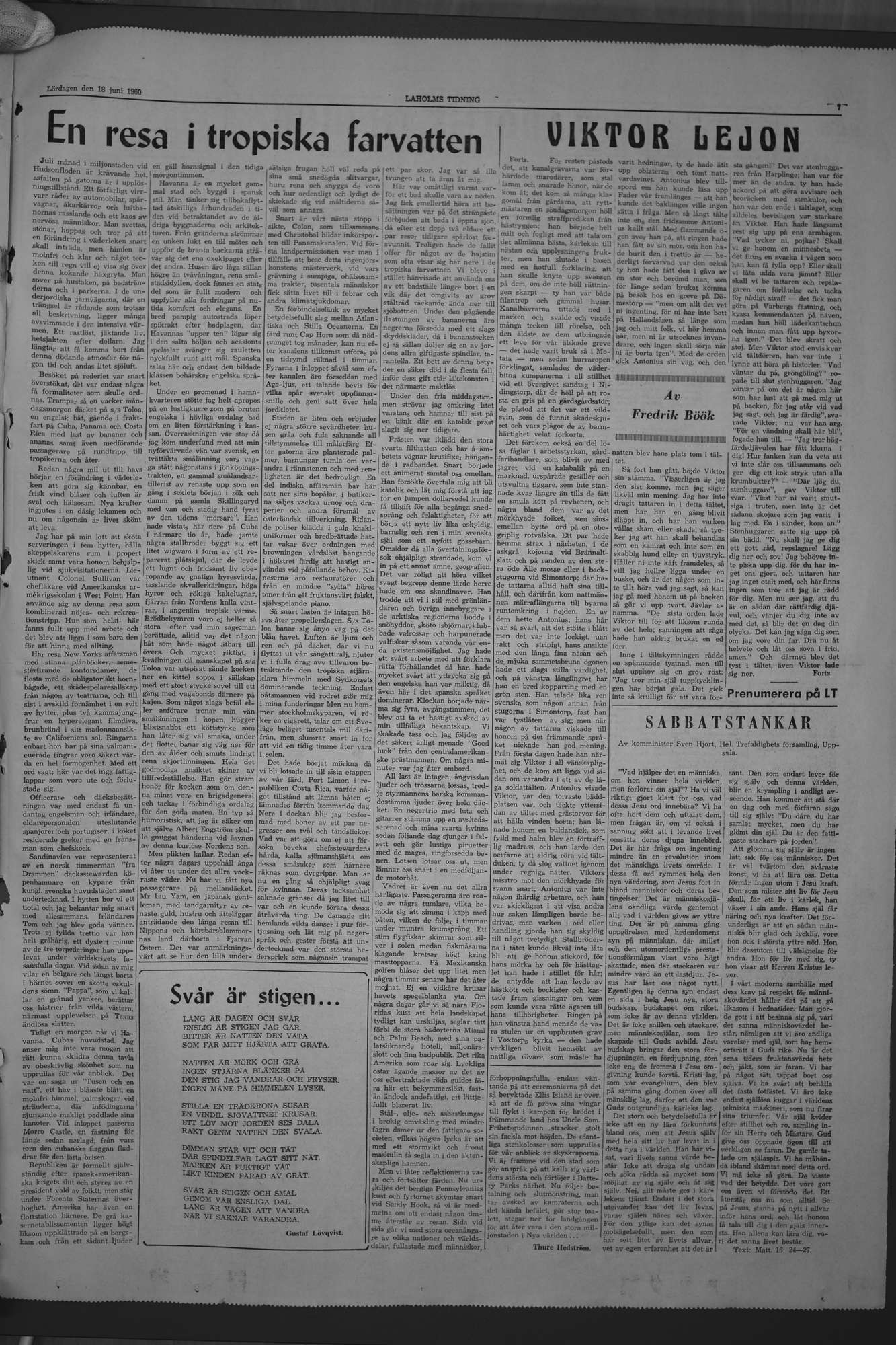 Laholms Tidning Lördag 18 juni 1960, sida 7