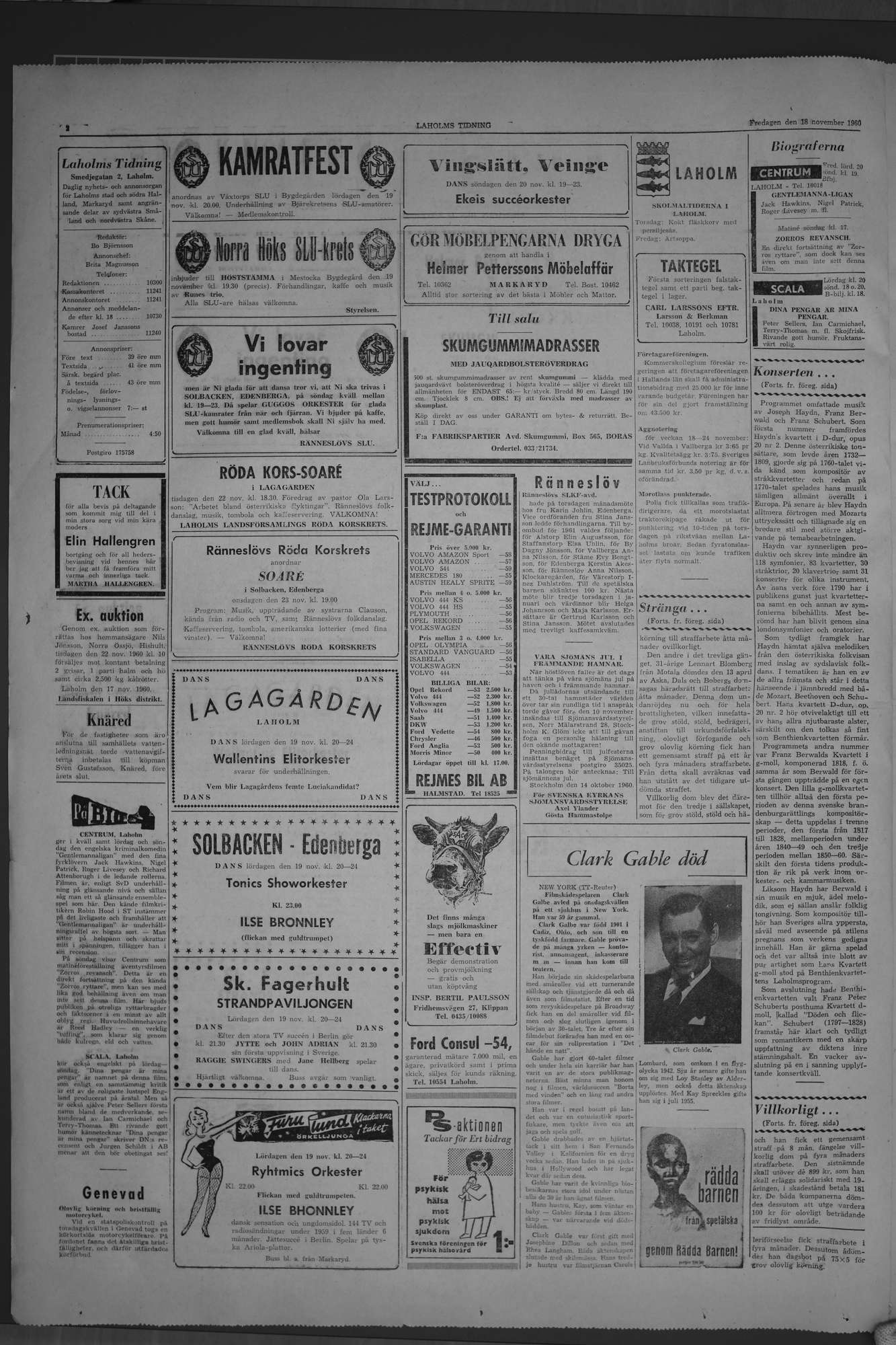 Laholms Tidning Fredag 18 november 1960, sida 2