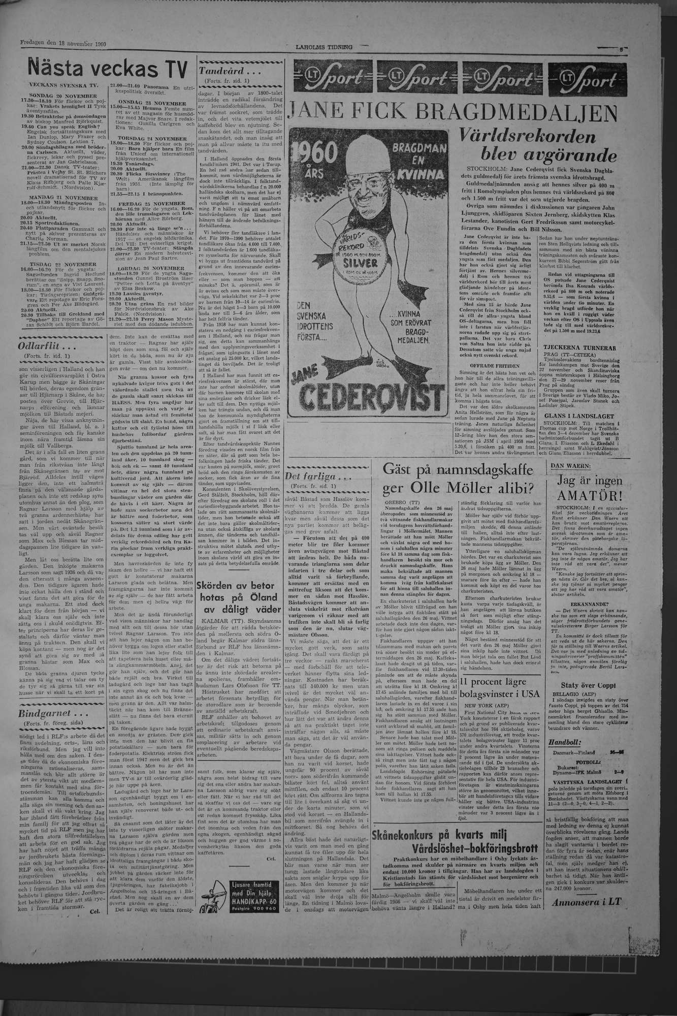 Laholms Tidning Fredag 18 november 1960, sida 5