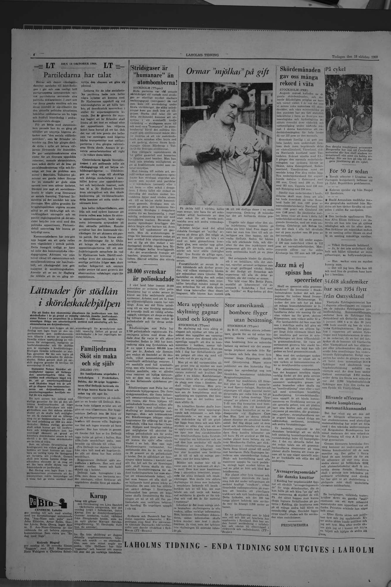 Laholms Tidning Tisdag 18 oktober 1960, sida 4
