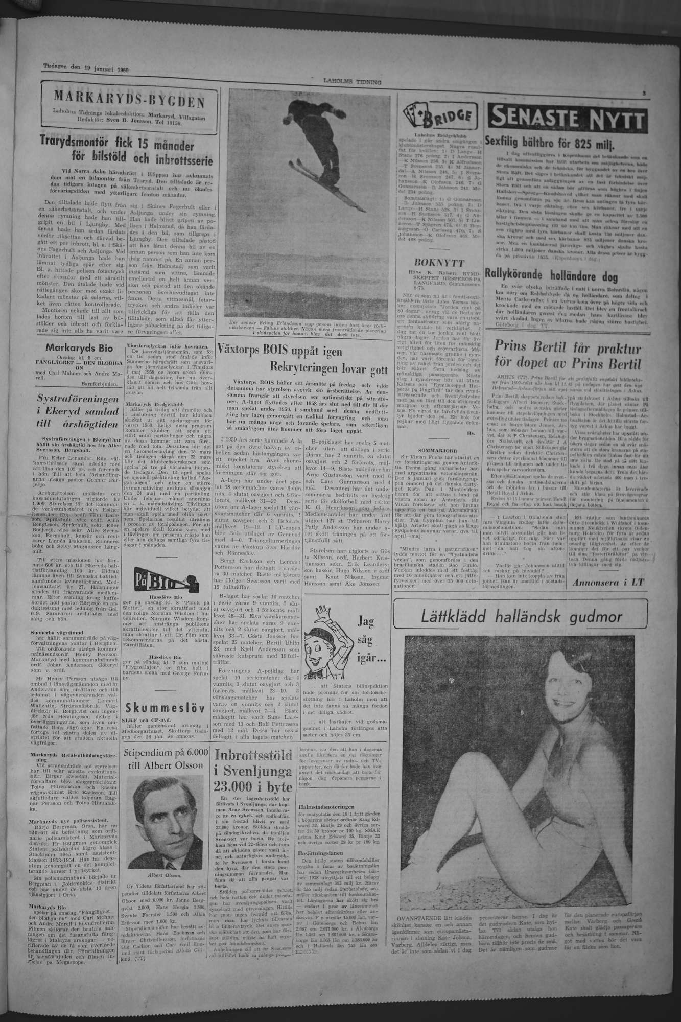 Laholms Tidning Tisdag 19 januari 1960, sida 3