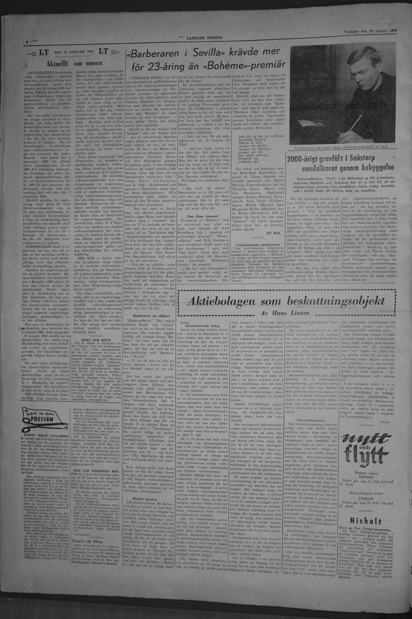 Laholms Tidning Tisdag 19 januari 1960, sida 4