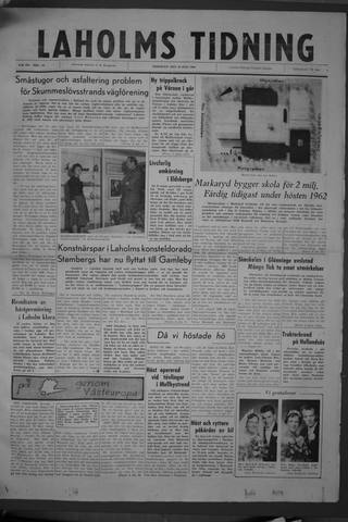 Förstasidan, Tisdag 19 juli 1960