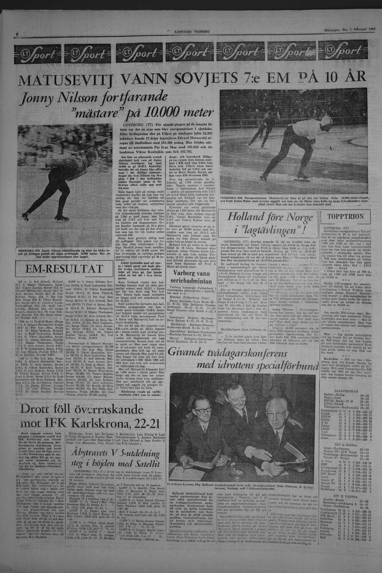 Laholms Tidning Måndag 1 februari 1965, sida 6