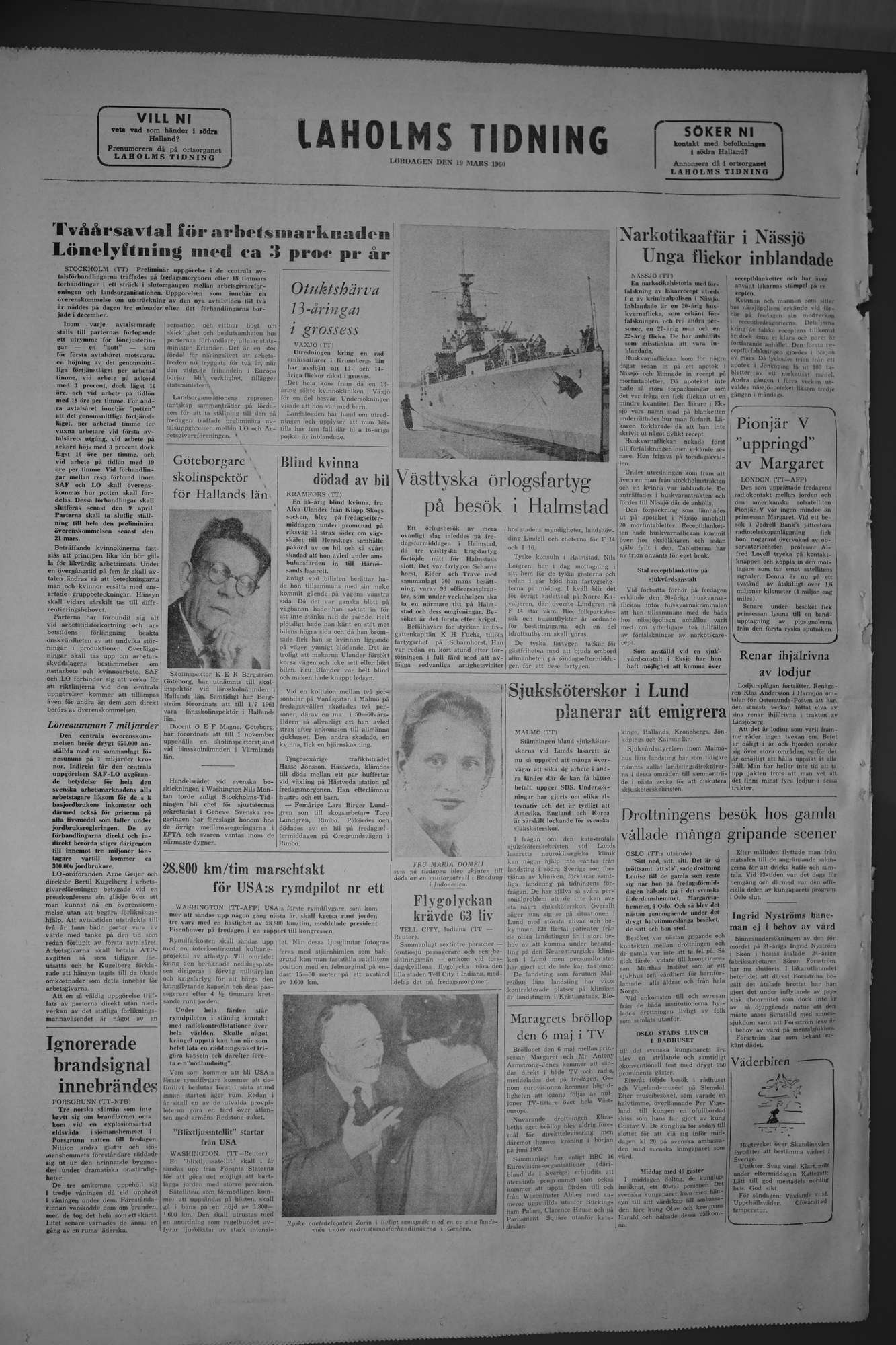 Laholms Tidning Lördag 19 mars 1960, sida 8