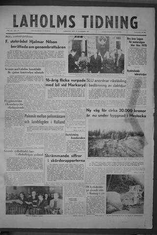 Förstasidan, Lördag 19 november 1960