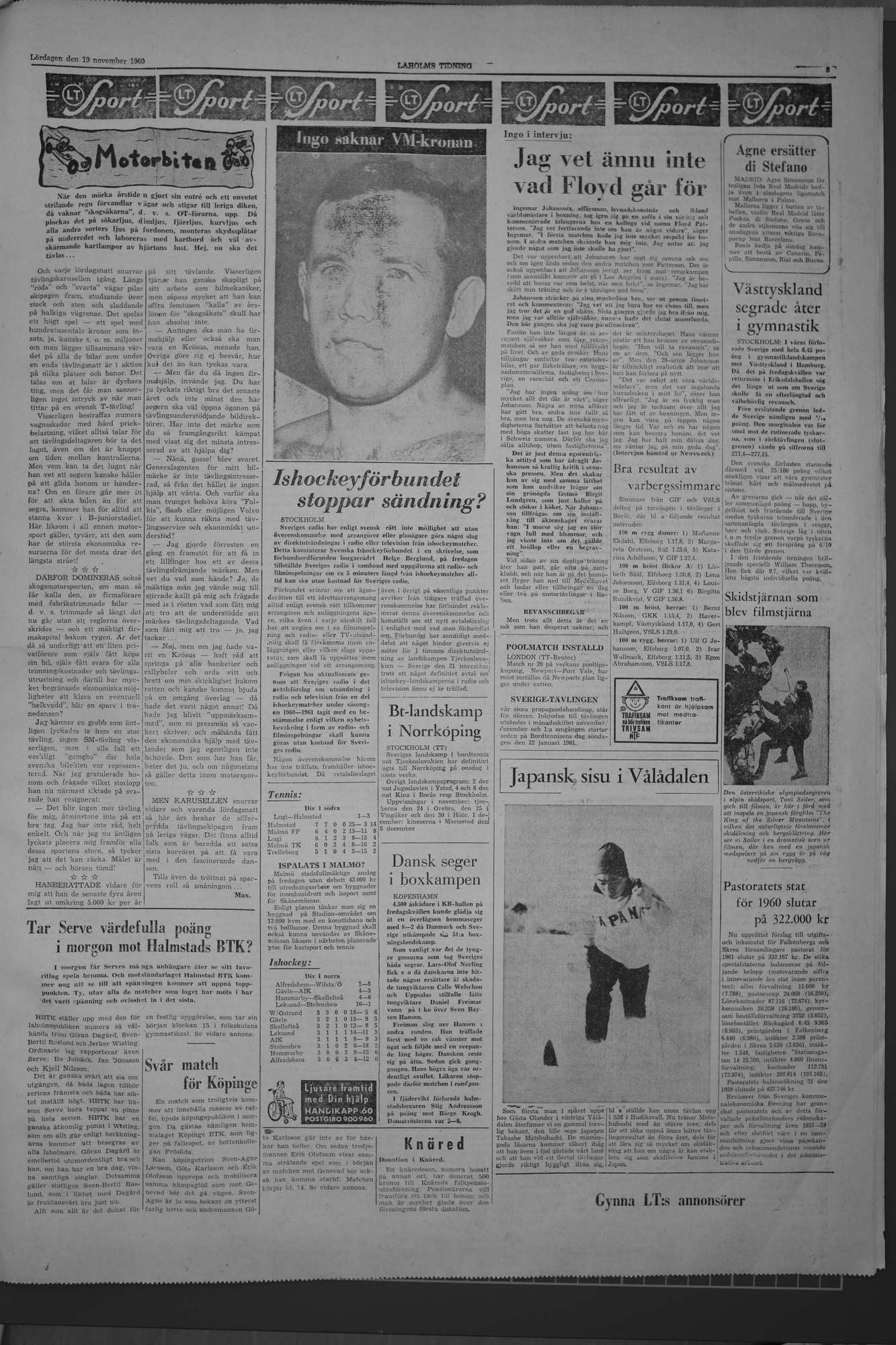 Laholms Tidning Lördag 19 november 1960, sida 5
