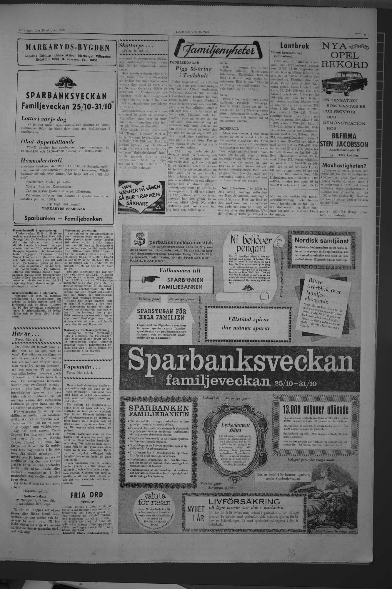 Laholms Tidning Onsdag 19 oktober 1960, sida 3
