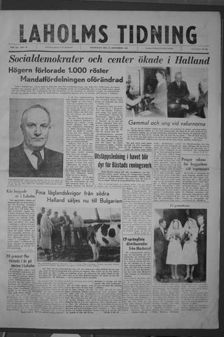 Förstasidan, Måndag 19 september 1960