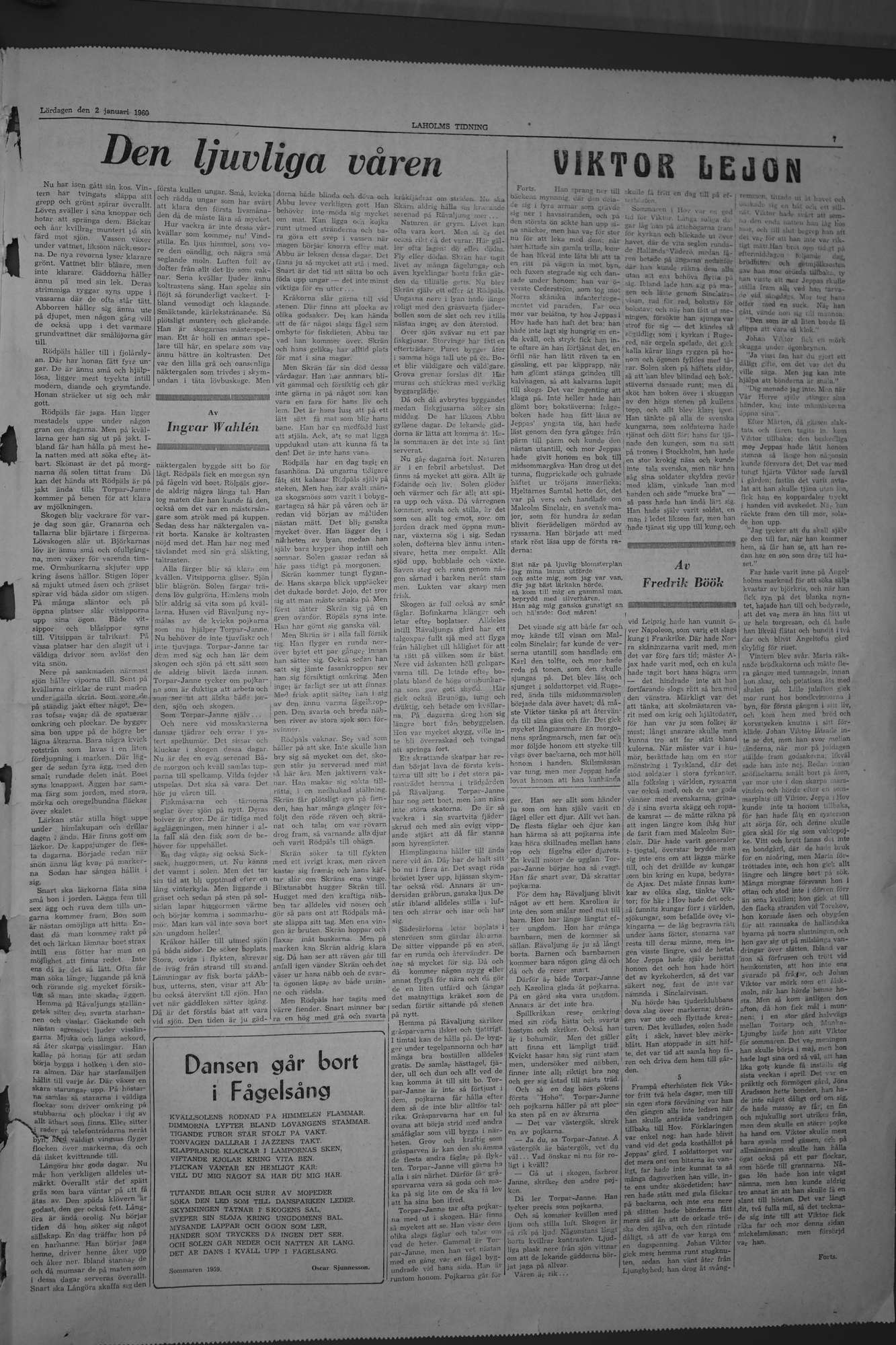 Laholms Tidning Lördag 2 januari 1960, sida 7