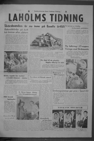 Förstasidan, Lördag 2 juli 1960