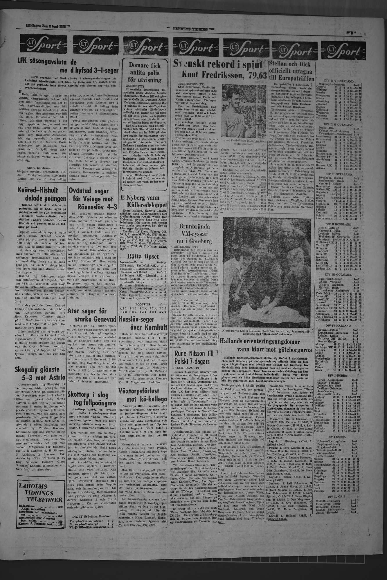 Laholms Tidning Torsdag 2 juni 1960, sida 3