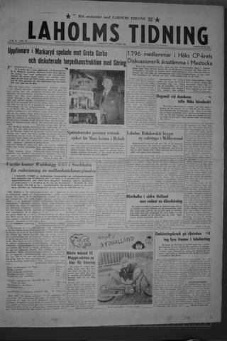 Förstasidan, Onsdag 2 mars 1960