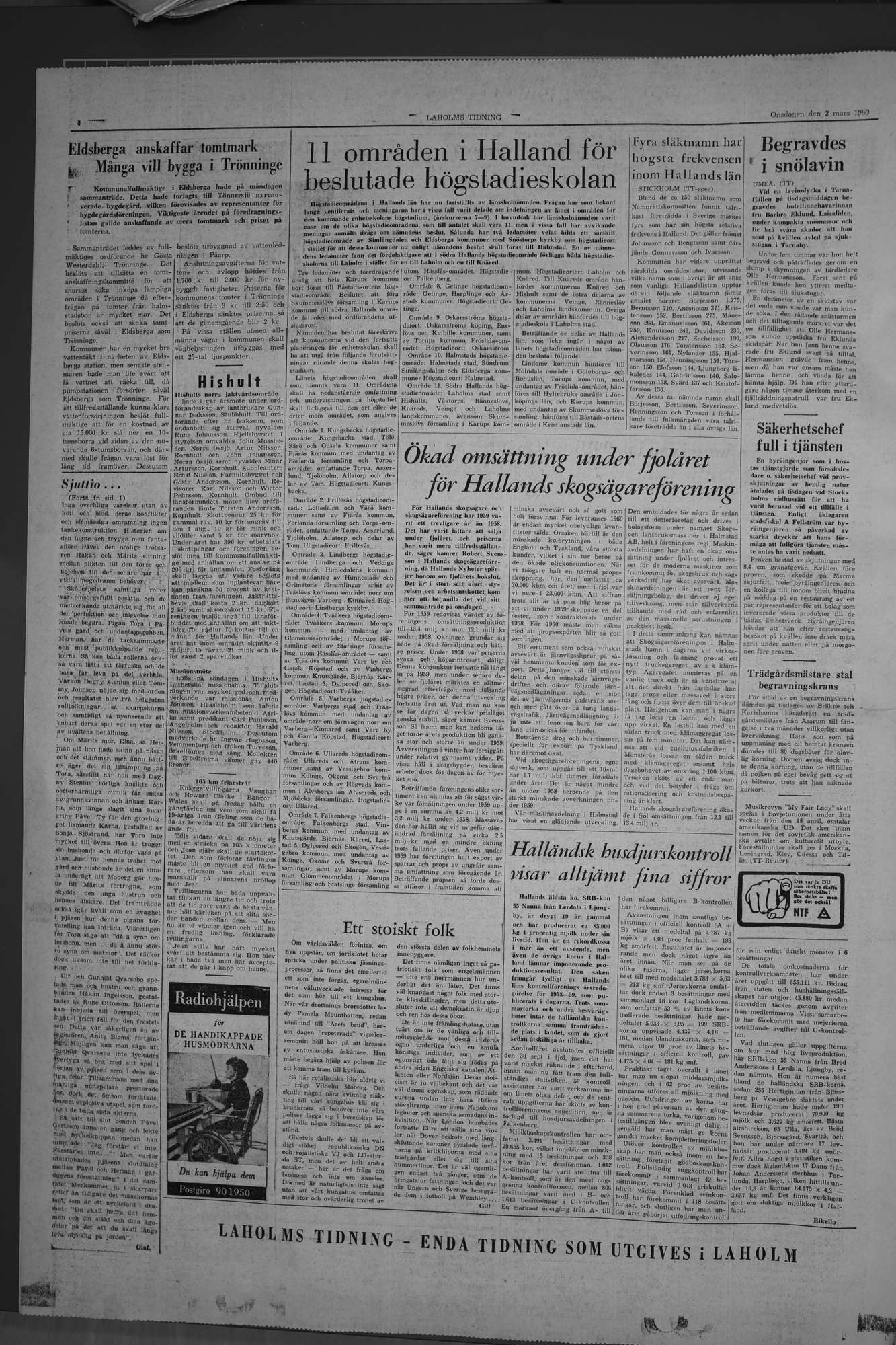 Laholms Tidning Onsdag 2 mars 1960, sida 4