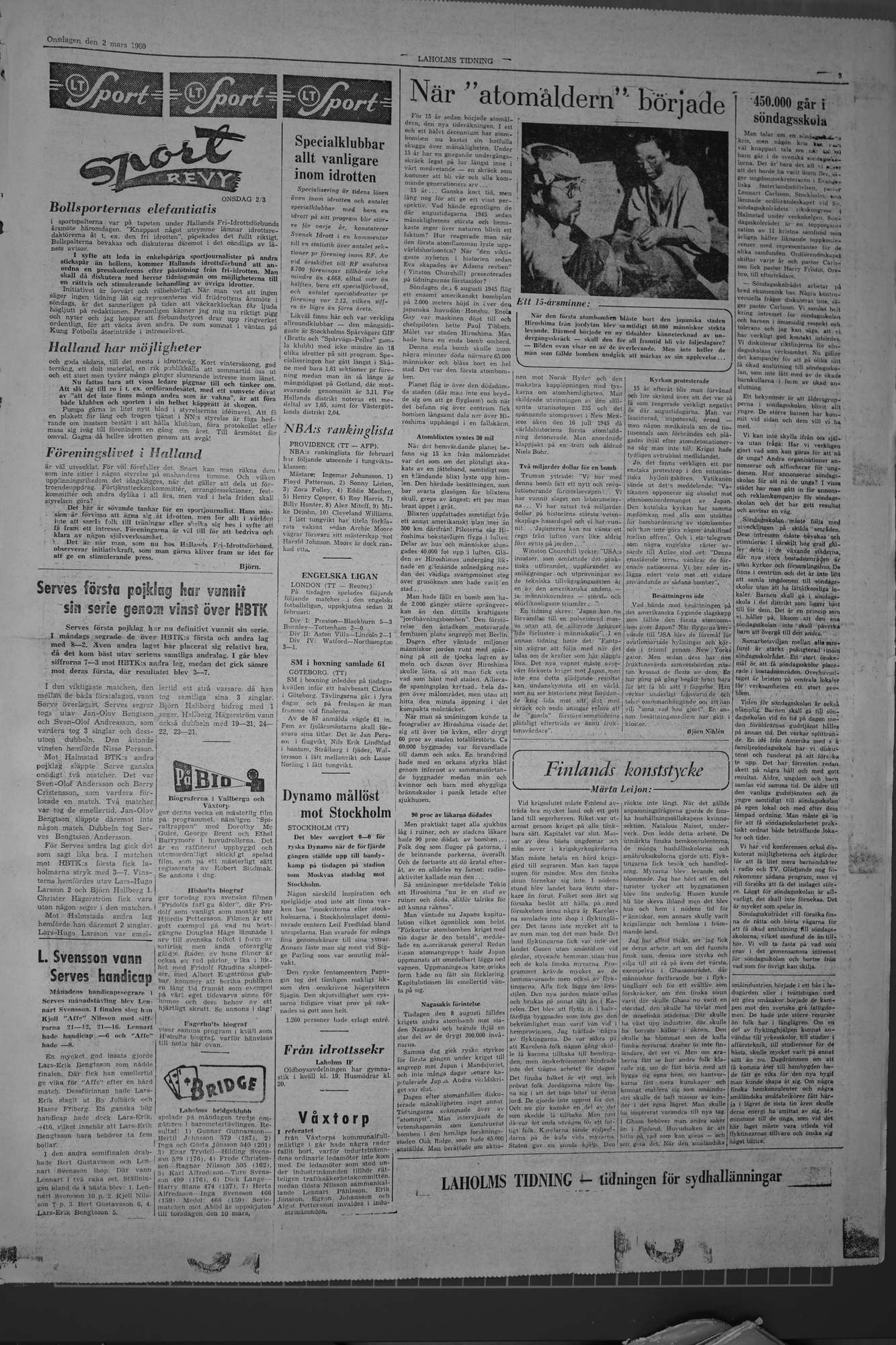 Laholms Tidning Onsdag 2 mars 1960, sida 5