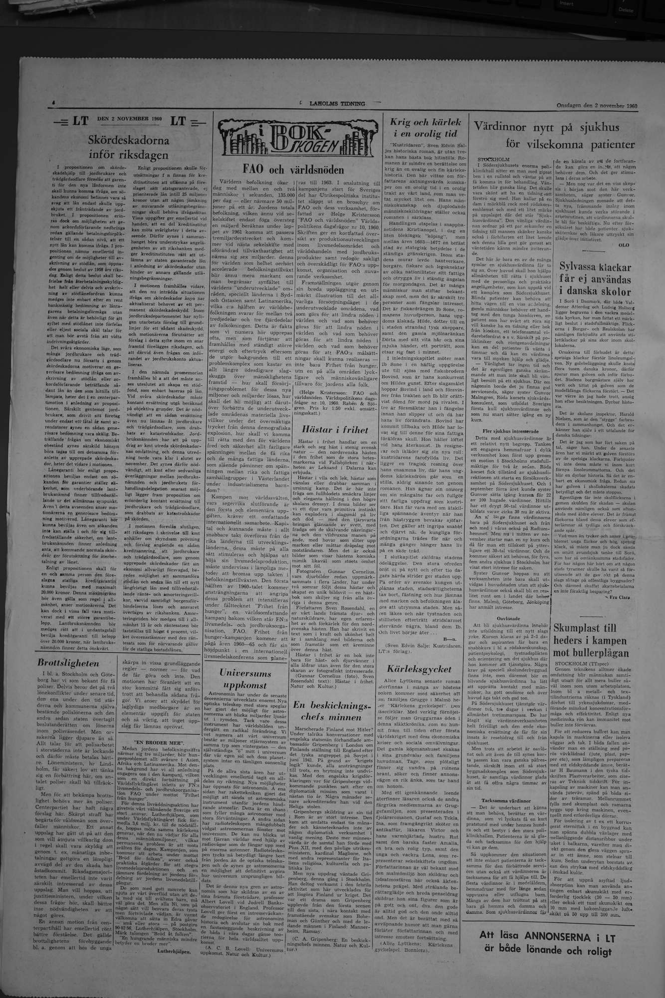 Laholms Tidning Onsdag 2 november 1960, sida 4