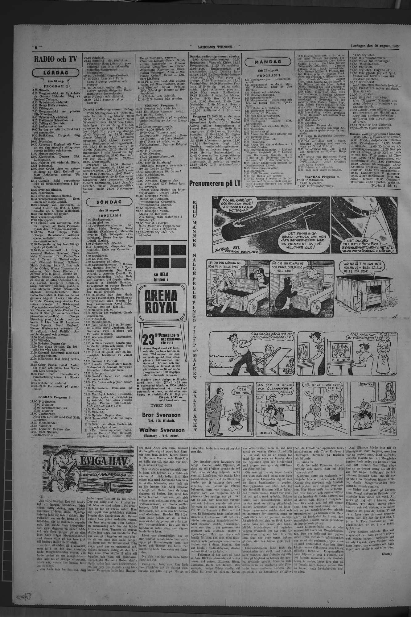 Laholms Tidning Lördag 20 augusti 1960, sida 6