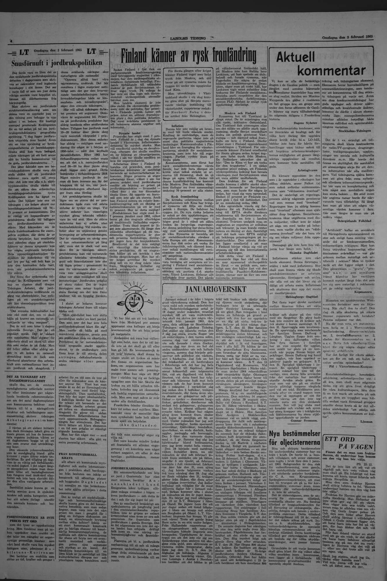 Laholms Tidning Onsdag 3 februari 1965, sida 4